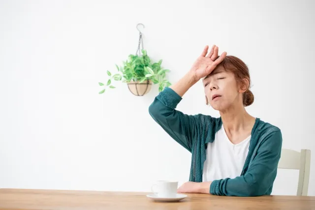 更年期障害の主な症状と原因を説明する図